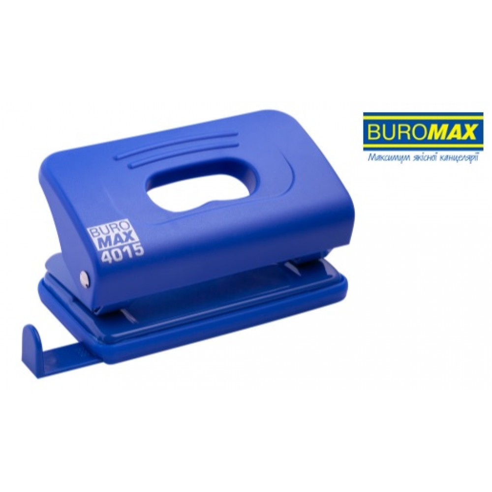 Діркопробивач BUROMAX  4015-02 пластик  10 арк.   синій  в коробці (1/12)