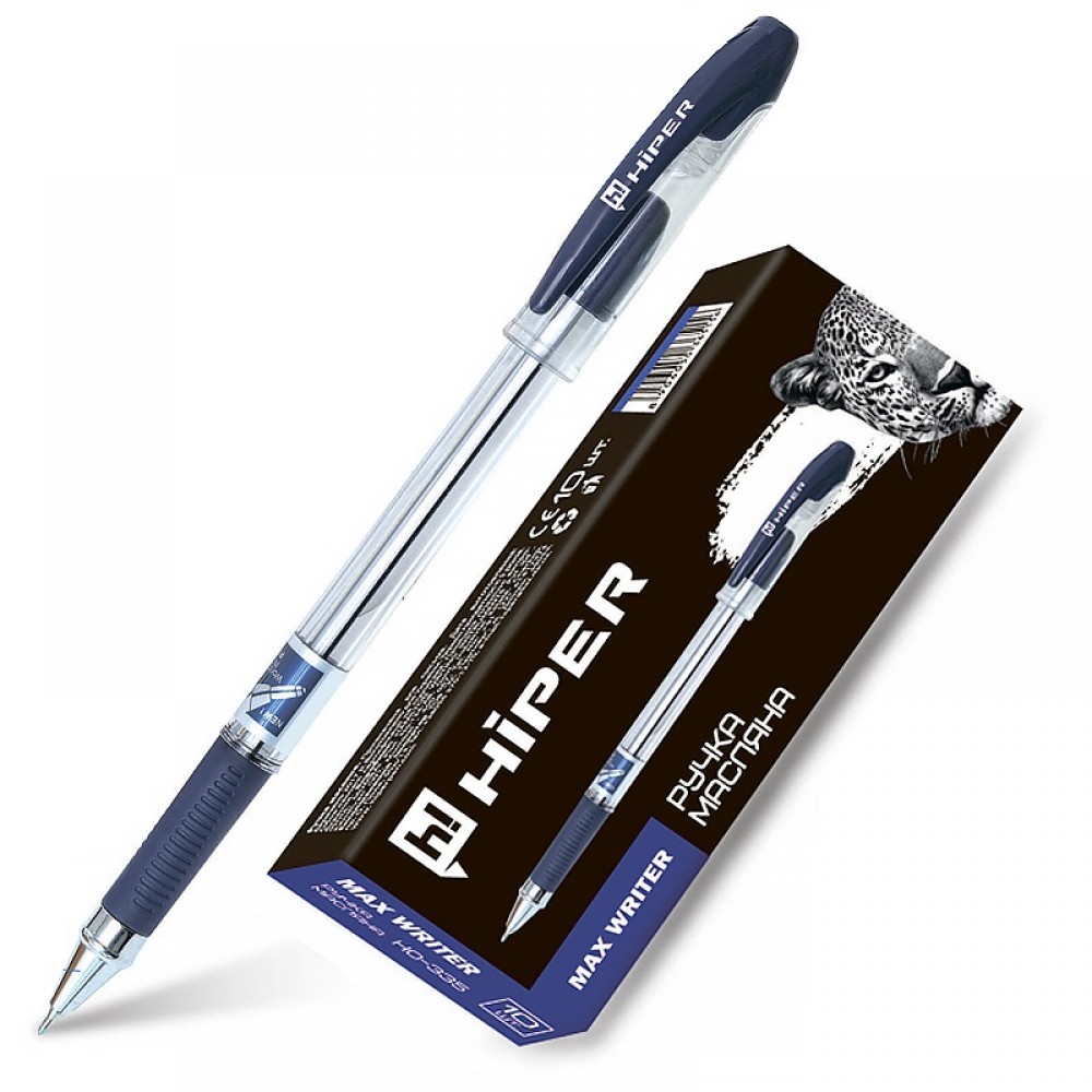 Ручка масляна HIPER Max Writer HO-335 0 7мм  синя 2500м(10 шт. в упаковці)