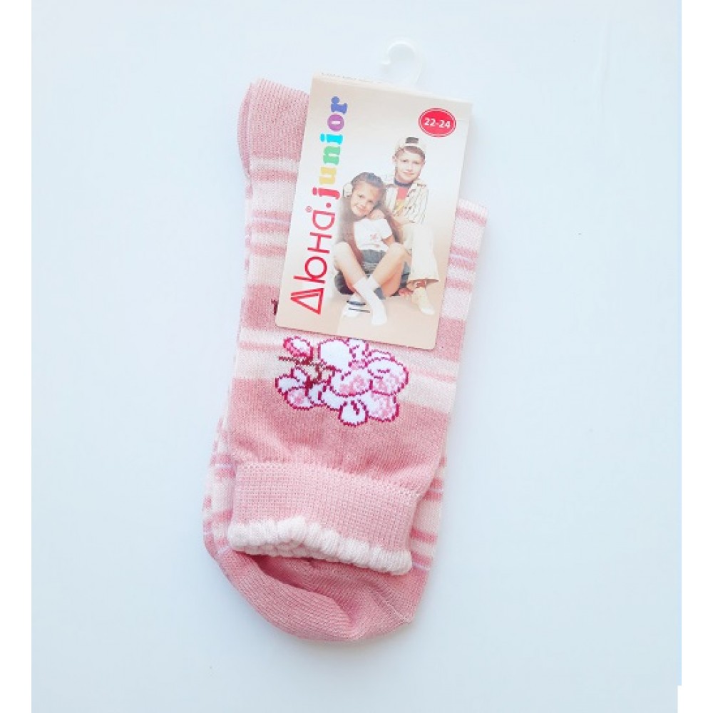 Дитячі шкарпетки DUNA 456 демі  22-24 рожеві  70%бавовна  27% поліамід  3%еластан