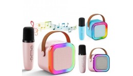 ПОШКОДЖЕНА КОРОБКА Колонка караоке з мікрофоном RGB підсвіч. К12 USB заряд.в к.19.5х16 см