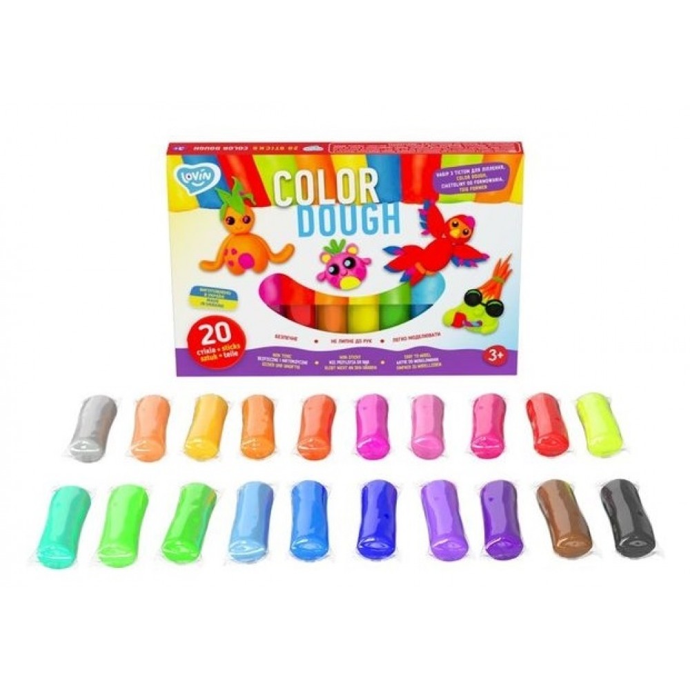 Тісто для ліплення набір 20 кольорів ОКТО 41204  Color Dough TM Lovin (1/23)
