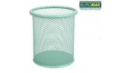Стакан для ручок (органайзер) BUROMAX 6202-38 металевий  круглий PASTEL 90х98 мм м'ятна