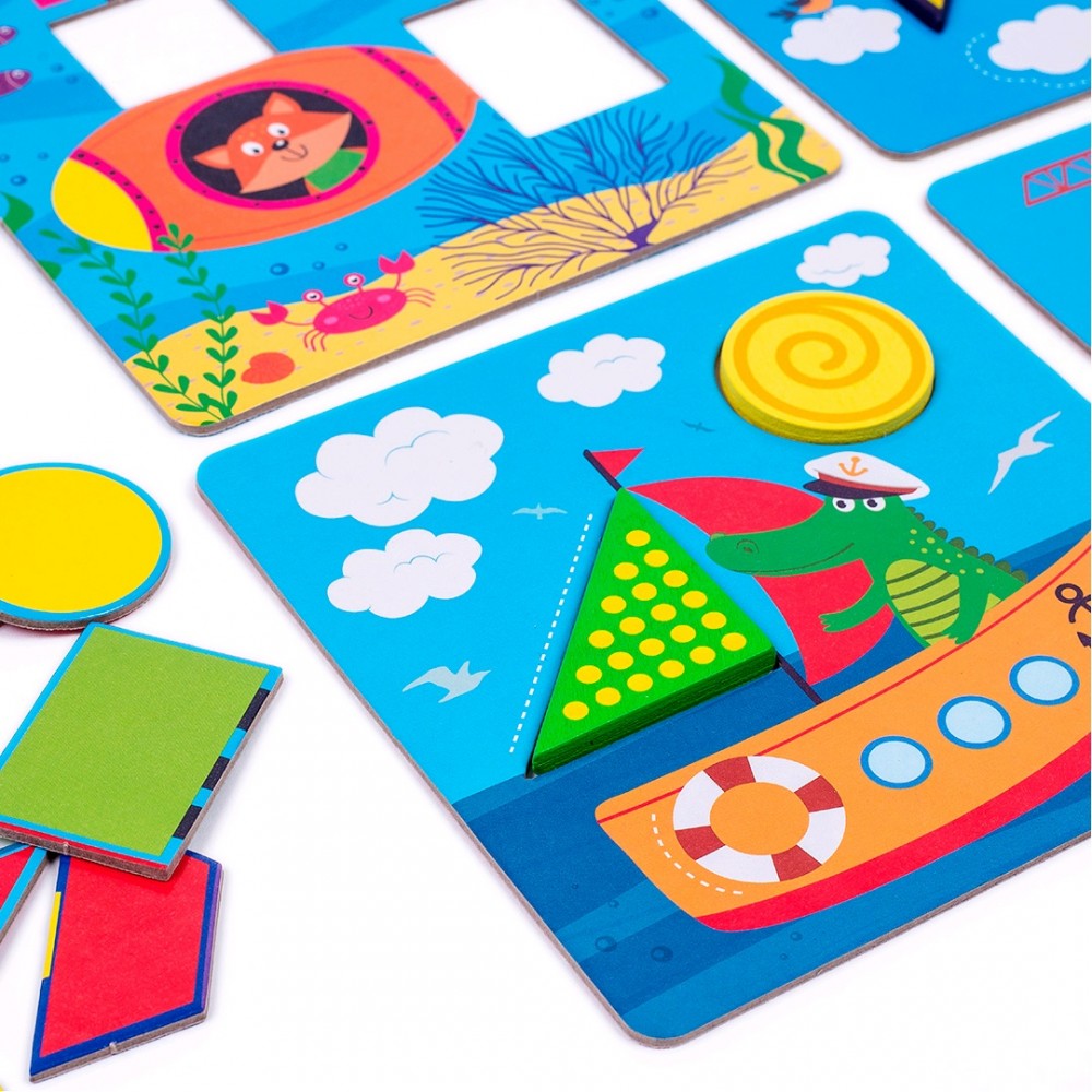 Гра - СОРТЕР настільна 2002-06 Мозаїка Транспорт (дерево) (укр) ТМ Vladi Toys