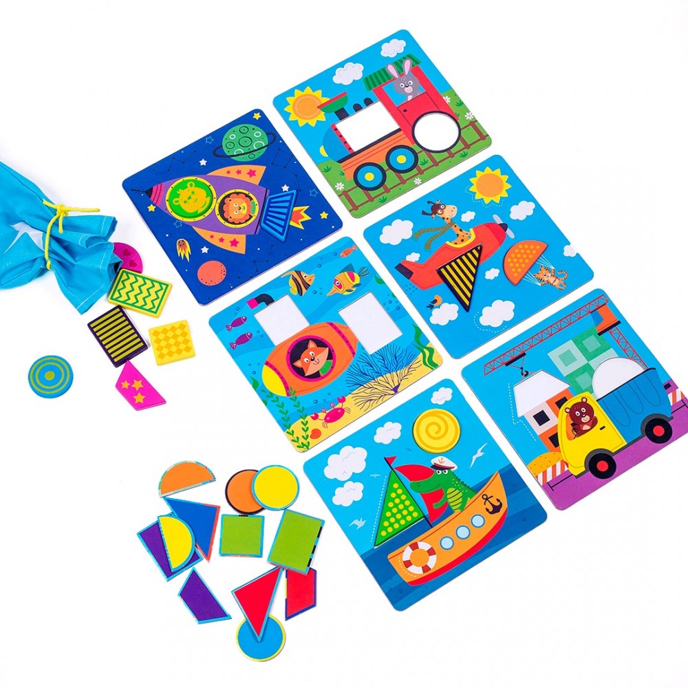 Гра - СОРТЕР настільна 2002-06 Мозаїка Транспорт (дерево) (укр) ТМ Vladi Toys