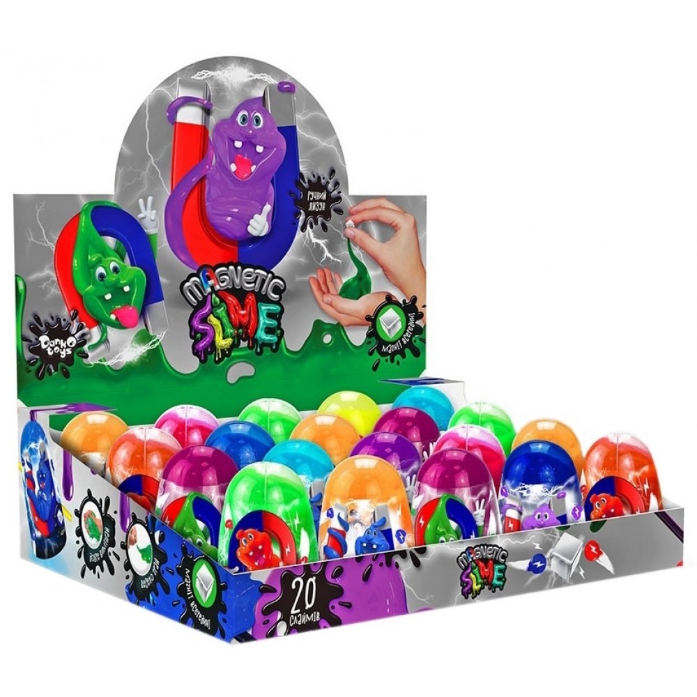 Антистрес-лизун  Magnetic Slime  стрибає  розтягується  у колбі (100 г) ТМ Danko Toys