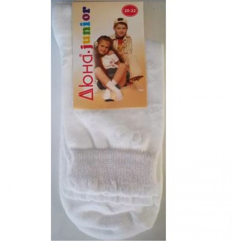Дитячі шкарпетки DUNA 457 демі  22-24 білі 70%бавовна  27%поліамід  3%еластан