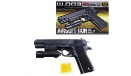 Пістолет на пульках W003B в коробці 20.5х14 см