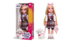 Лялька Beauty Star  46 см KH33/003   Preppy з собачкою та сумочкою в коробці 50х23 5х12 см