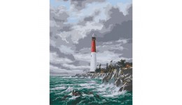 Картина по номерах Морський маяк 40*50 см 10582-AC 2 пензлики 20 акр.фарб  5 рів.склад.
