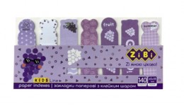 Закладки паперові 15102 Zibi GRAPE  з клейким шаром  65x18 мм  7 диз. по 20 арк.  KIDS Line