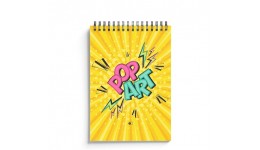 Блокнот А6 (85х120мм)  64 арк POP ART-3  клітинка  пружина Жовтий ТМ АртПринт