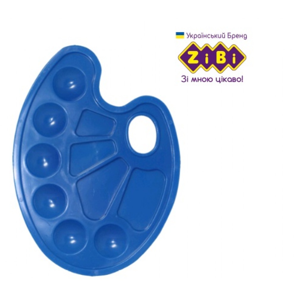 Палітра Zibi 6920-02 овальна пластикова синя  (5 шт в упаковці)