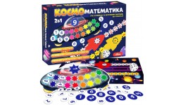 Настільна гра 2в1 КОСМОматематика ME5032-16 2 поля фішки кубик ракети в коробці