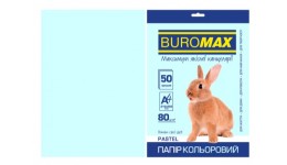 Папір д/друку кольор. А4  50арк BUROMAX 2721250-14 PASTEL блакитний  80г/м2 (1)