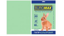 Папір д/друку кольор. А4  20арк BUROMAX 2721220-15 св-зелений  80г/м2 (1/150)
