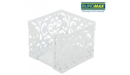 Бокс для паперу BUROMAX 6216-12 металевий Barocco 80х95х95мм білий (1/12)