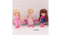 Лялька 16 см з довгим волоссям арт. 81007  4 види в пакеті