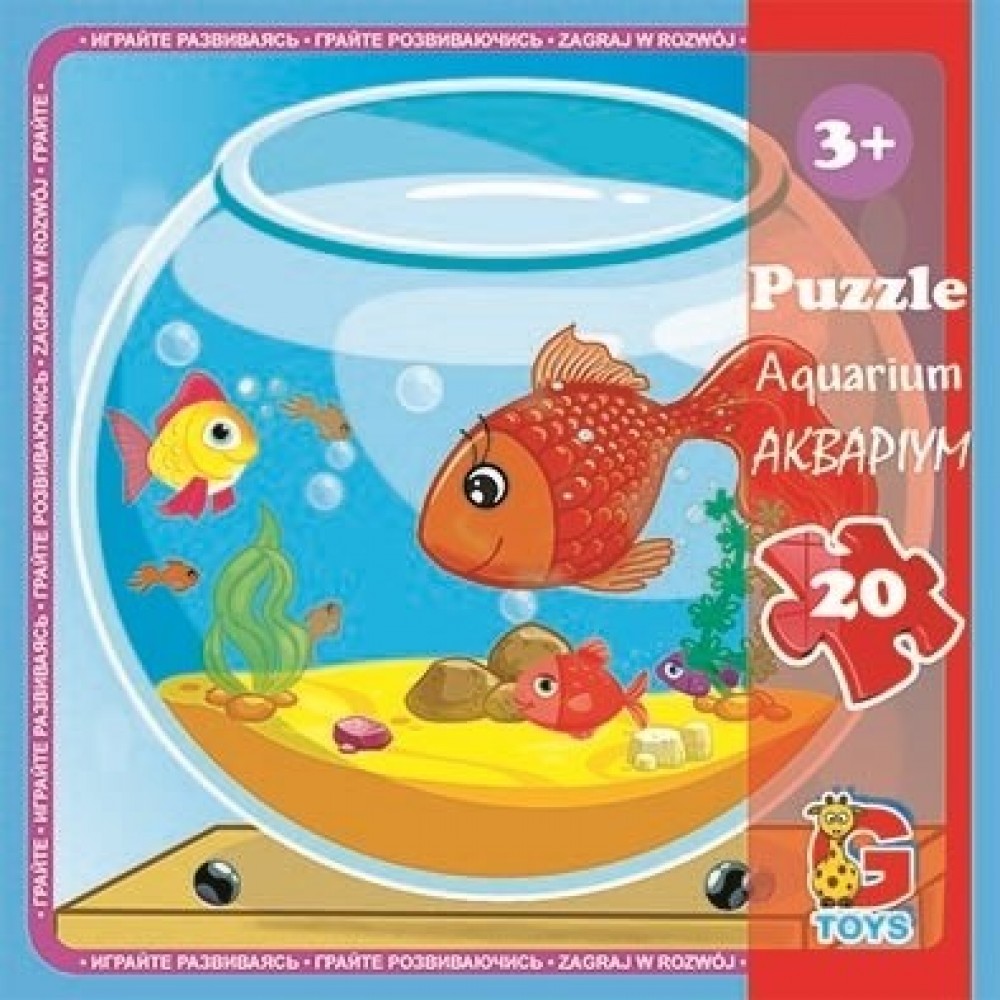 Пазли G-Toys   20 елементів Домашні улюбленці 05  13 5*10*5 см  в коробці