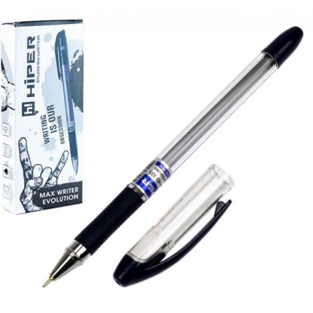 Ручка масляна HIPER Max Writer Evolution HO-335-ES 0 7мм  чорна 2500м(10 шт. в упаковці)/250