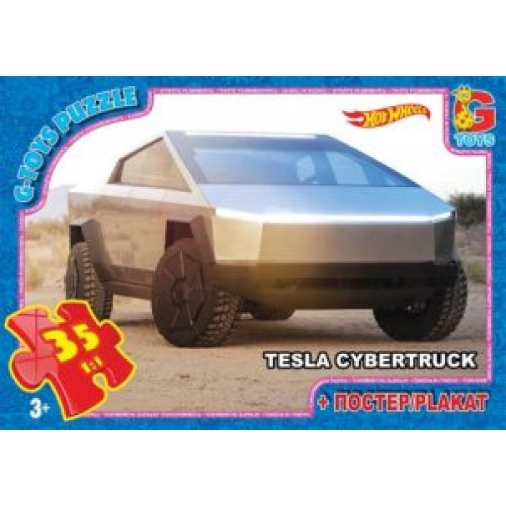 Пазли G-Toys   35 елементів Hot Wheels 739  19*13*3 см  в коробці+плакат