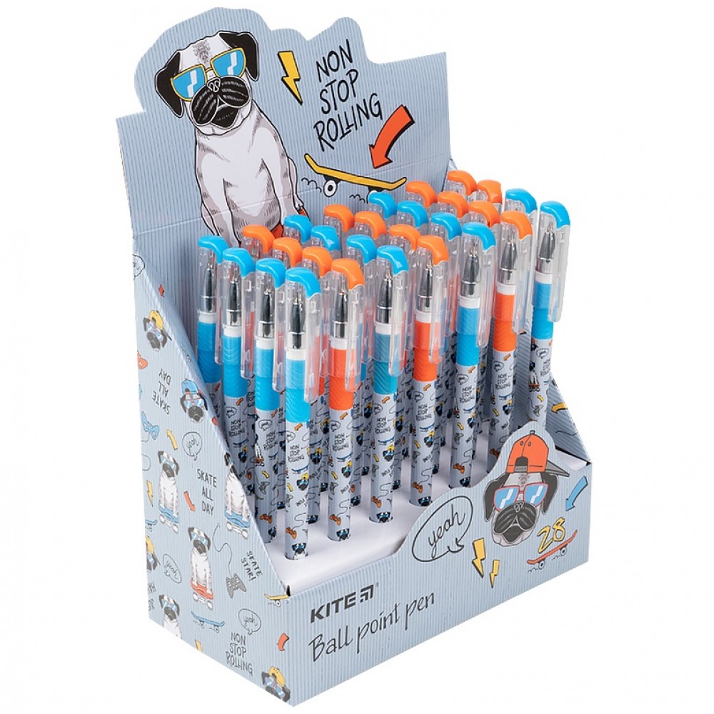 Ручка кулькова KITE K21-032-02 синя 0 5мм  Rolling  (28 шт. в упаковці)/1260