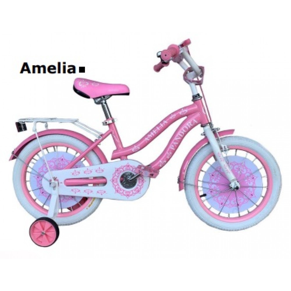 Велосипед 2-х колісний 16 AMELIA дівч. ніжно-рожевий з кошиком та багажником