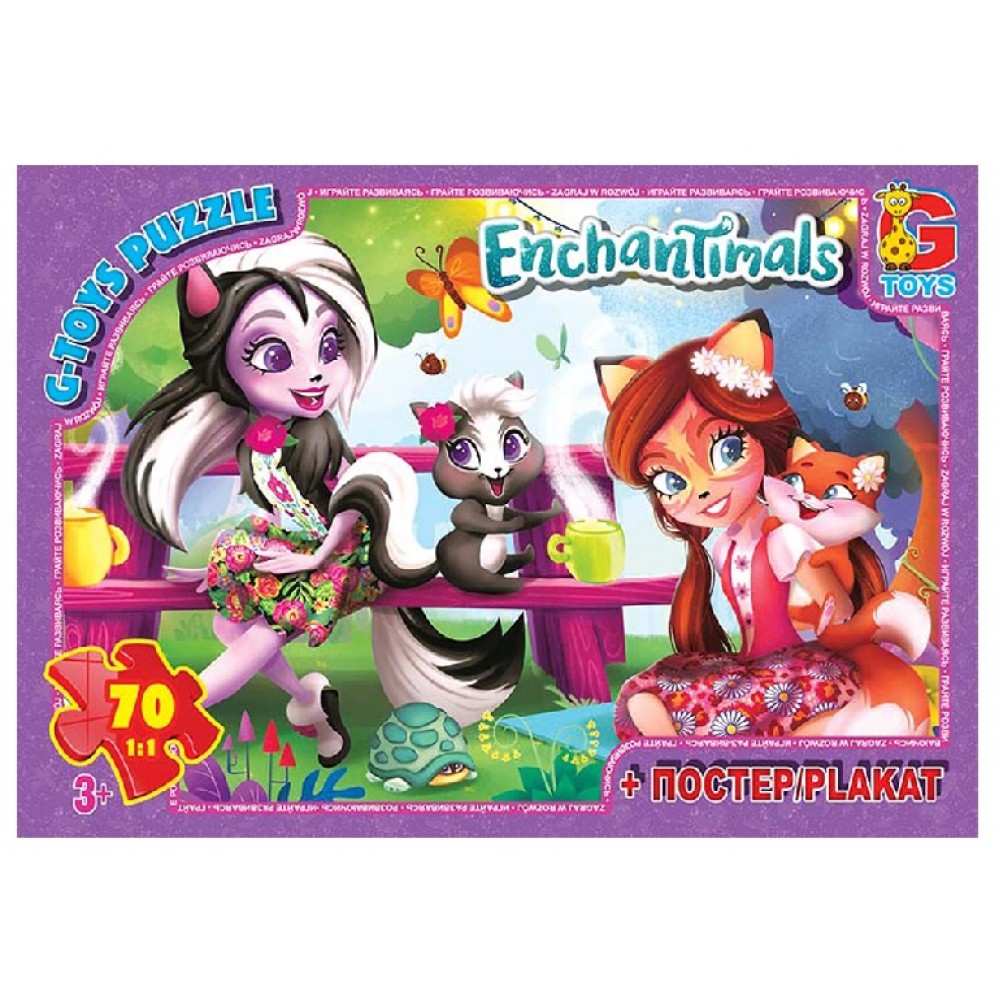 Пазли G-Toys   70 елем Enchantimals 214 19х13.5х3.5 см  в коробці+плакат