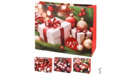 Пакет новорічний паперовий S  Present  24*18*10см R34504-S (12 шт. в упаковці)