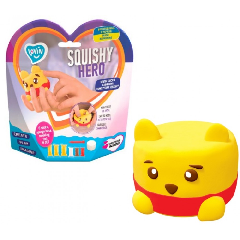 Пластилін легкий повітряний набір 6 шт.Зліпи свого сквіша ОКТО70128 Squishy Pooh ТМLovin