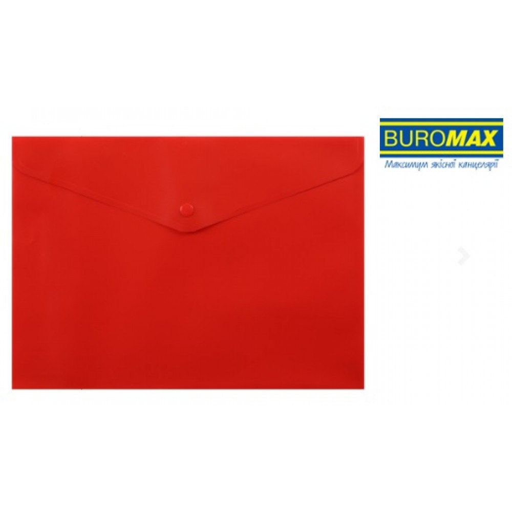 Папка-конверт А4 на кнопці BUROMAX 3925-05 червоний (6 шт. в упаковці) /120