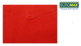 Папка-конверт А4 на кнопці BUROMAX 3925-05 червоний (6 шт. в упаковці) /120