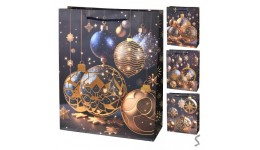 Пакет новорічний паперовий M  New Year`s toys  26*32*10см R34758-M (12 шт. в упаковці)