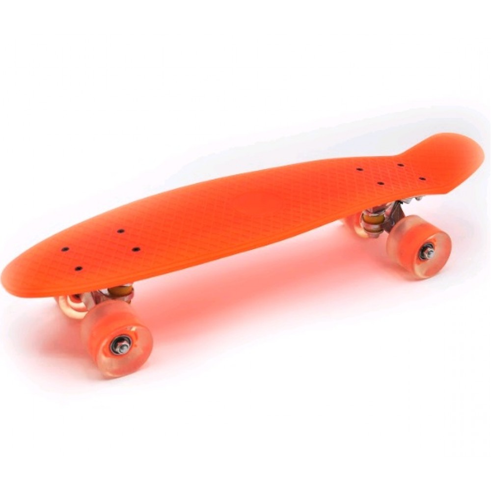 Скейт  PENNY BOARD  помаранчевий  (LED колеса  ПУ ал. підв. (арт5356) ТМ Максимус 55 5*14*12 5с