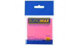 Блок для нотаток BUROMAX 2382-10  NEON  100арк. 75х75мм  рожевий  (1/12)