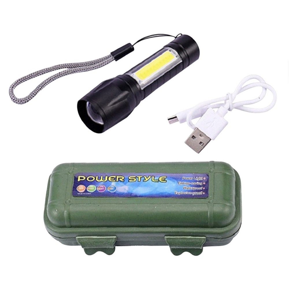 Ліхтарик ручний Bailong BL 517 COB 4788 розмір 10 см USB зарядка micro charge в футлярі