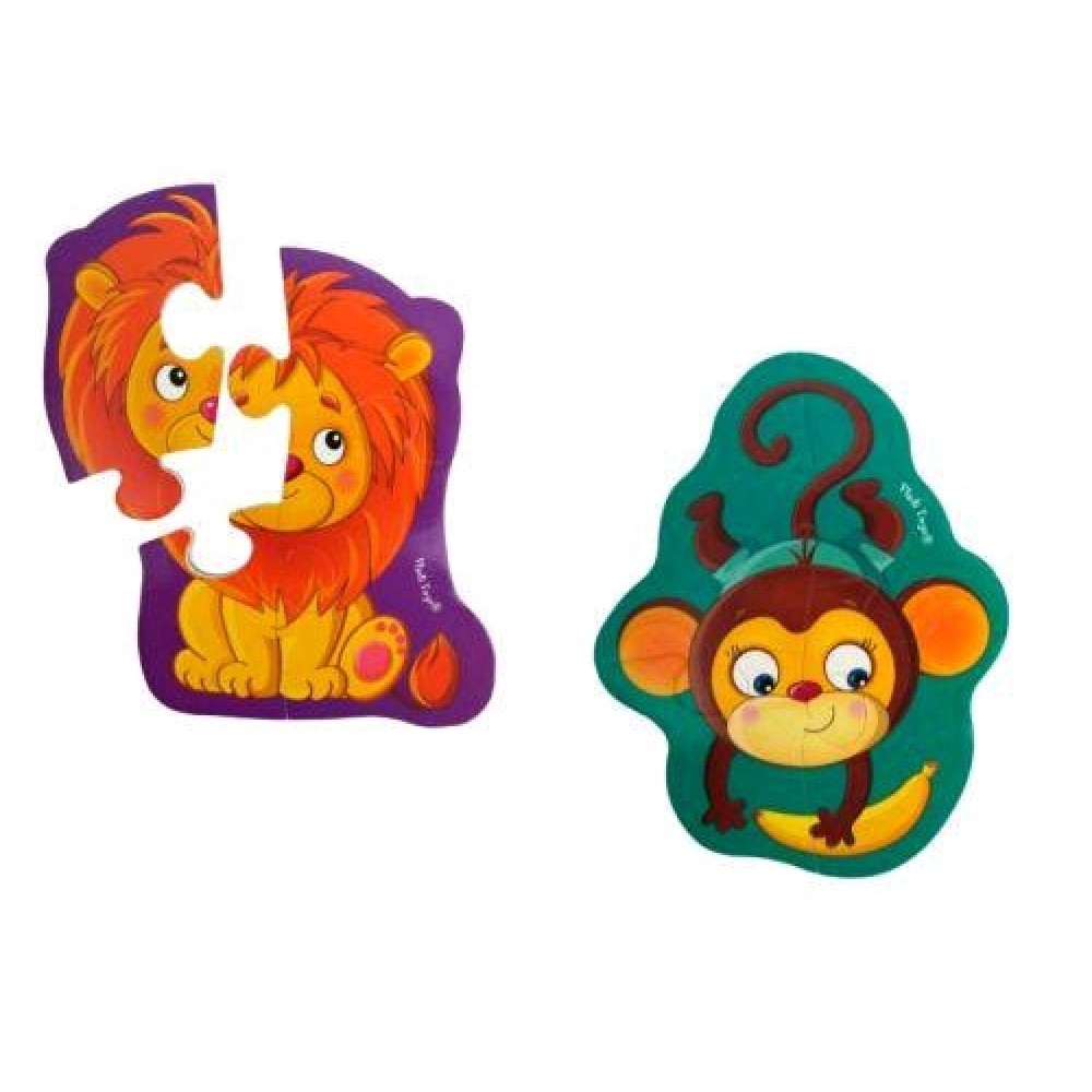 Бебі пазли магнітні:3208-11 Левеня та мавпочка  (Vladi Toys)