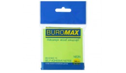 Блок для нотаток BUROMAX 2382-15  NEON  100арк. 75х75мм  салатовий  (1/12)