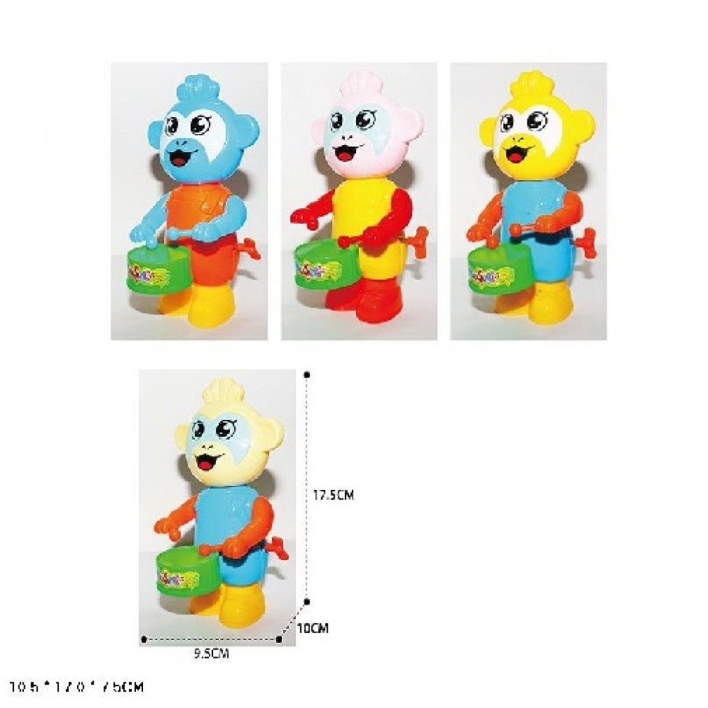 Заводна іграшка Мавпочка 333-1 4 кольори мікс  пакет 10 5х17х7 5см