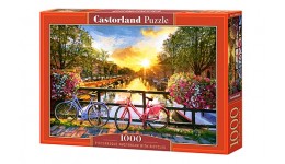 Пазл Касторленд 1000 (4536) Живописний Амстердам з велосипедами 68*47 см