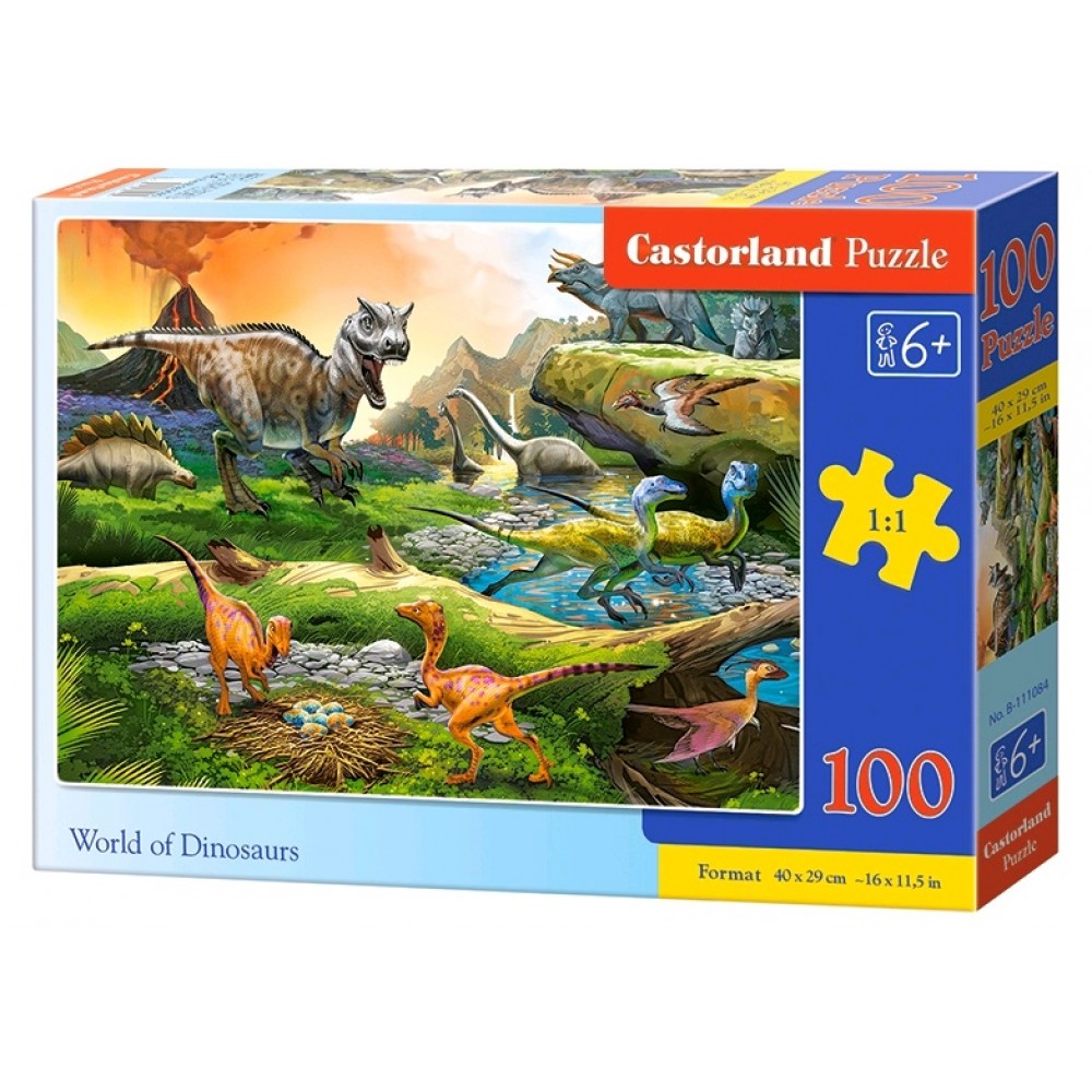 Пазл Касторленд  100 (1084) Світ динозаврів   40*29 см