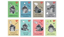 Блокнот А7 YES  48 арк. 152107 клітинка  клей Smart raccoon мікс видів