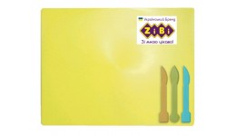 Дошка для пластиліну Zibi 6910-08 +3стека жовта (1/120)  Розмір 19.3х25 см  3шт стеки  9.5см