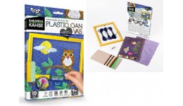 Вишивка на пластиковій канві РС-01-10 Сова ТМ Danko toys(рос.мова на упаковці)