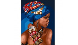 Картина по номерах  African woman  30*40 см 10369-NN  2 пензл.+ 21акрил.фарб  3 рівень скл.