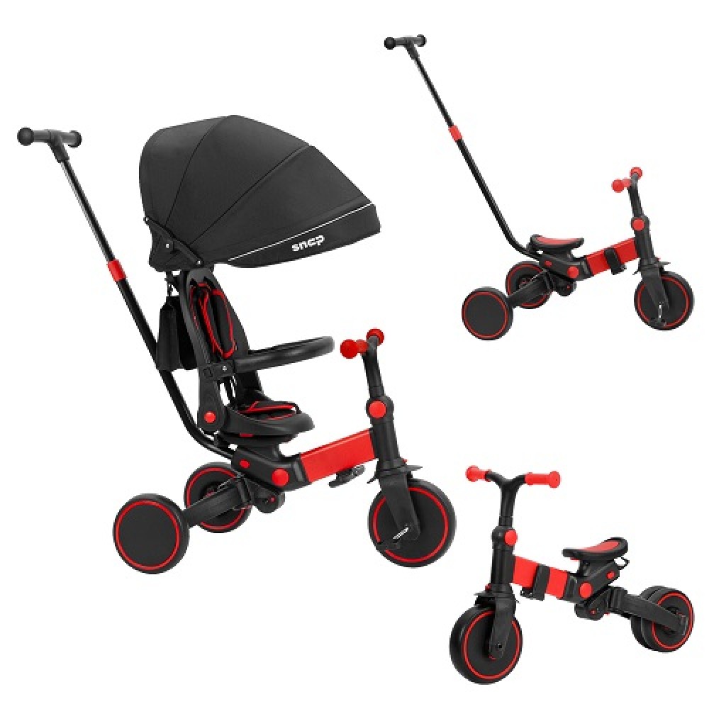 Велосипед 3в1 біговел TILLY SNAP T-391 Червоний З батьківською ручкою  регулюється спинка