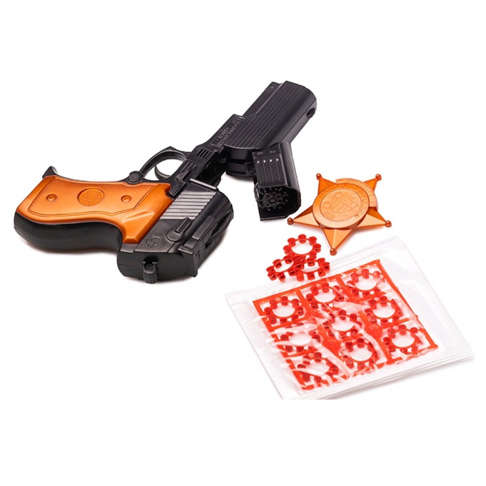 Пістолет з пістонами 282 282 Шахаб Голд іграшковий з значок  на планшеті 19*12 5 см