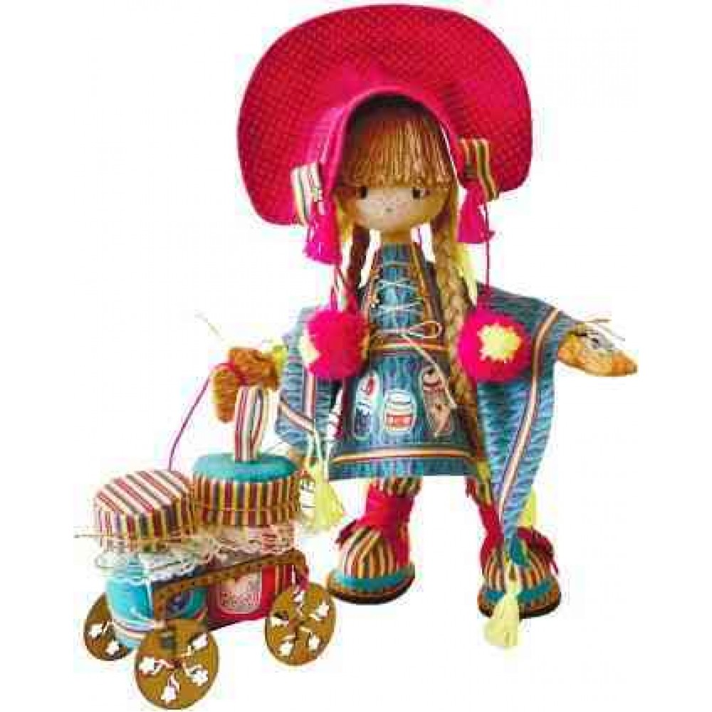 Набір для шиття текстильної каркасної ляльки 1024  Фінська дівчинка  18x45 НС
