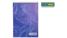 Блокнот А5 BUROMAX 48арк. 2472-02 MARBLE клітинка  картон.обкл.  синій