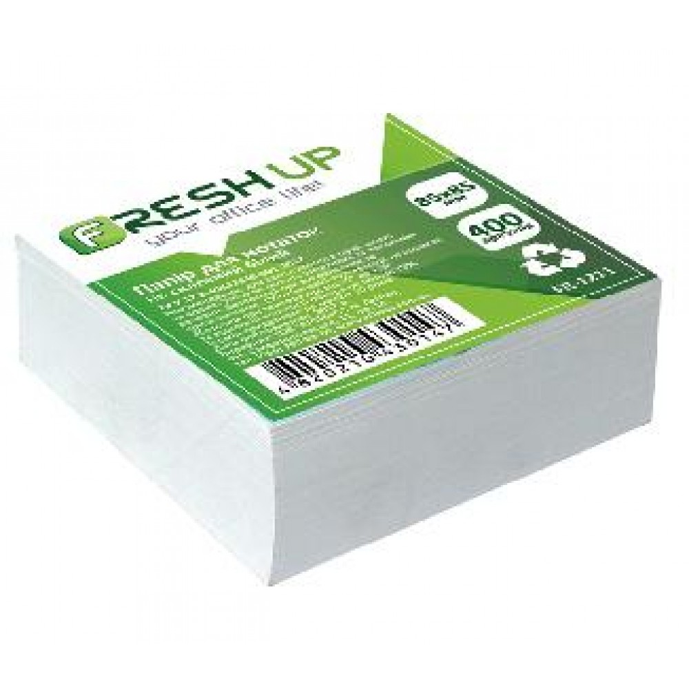 Блок паперу Fresh Up FR-1211 для нотаток білий не клеєний 85х85х400арк  (1/36)