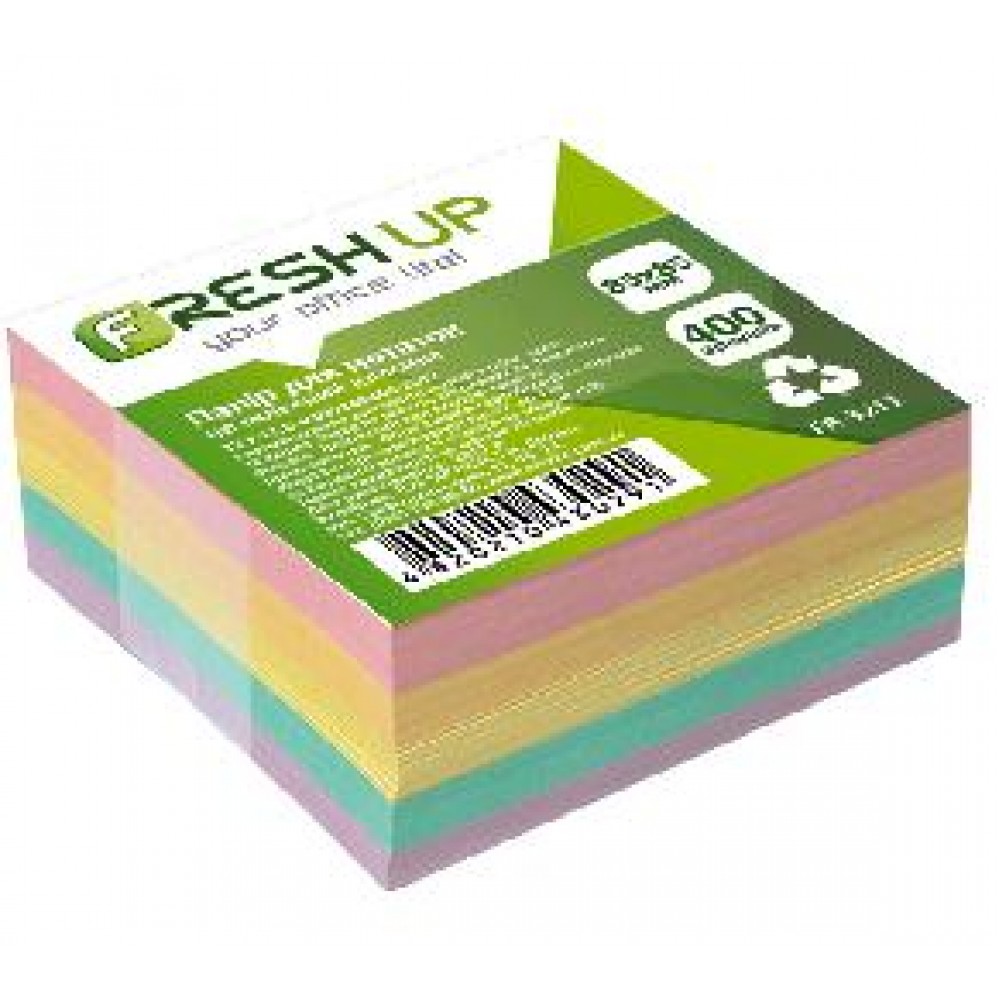 Блок паперу Fresh Up FR-3211 для нотаток класика не клеєний 85х85х400арк  (1/30)